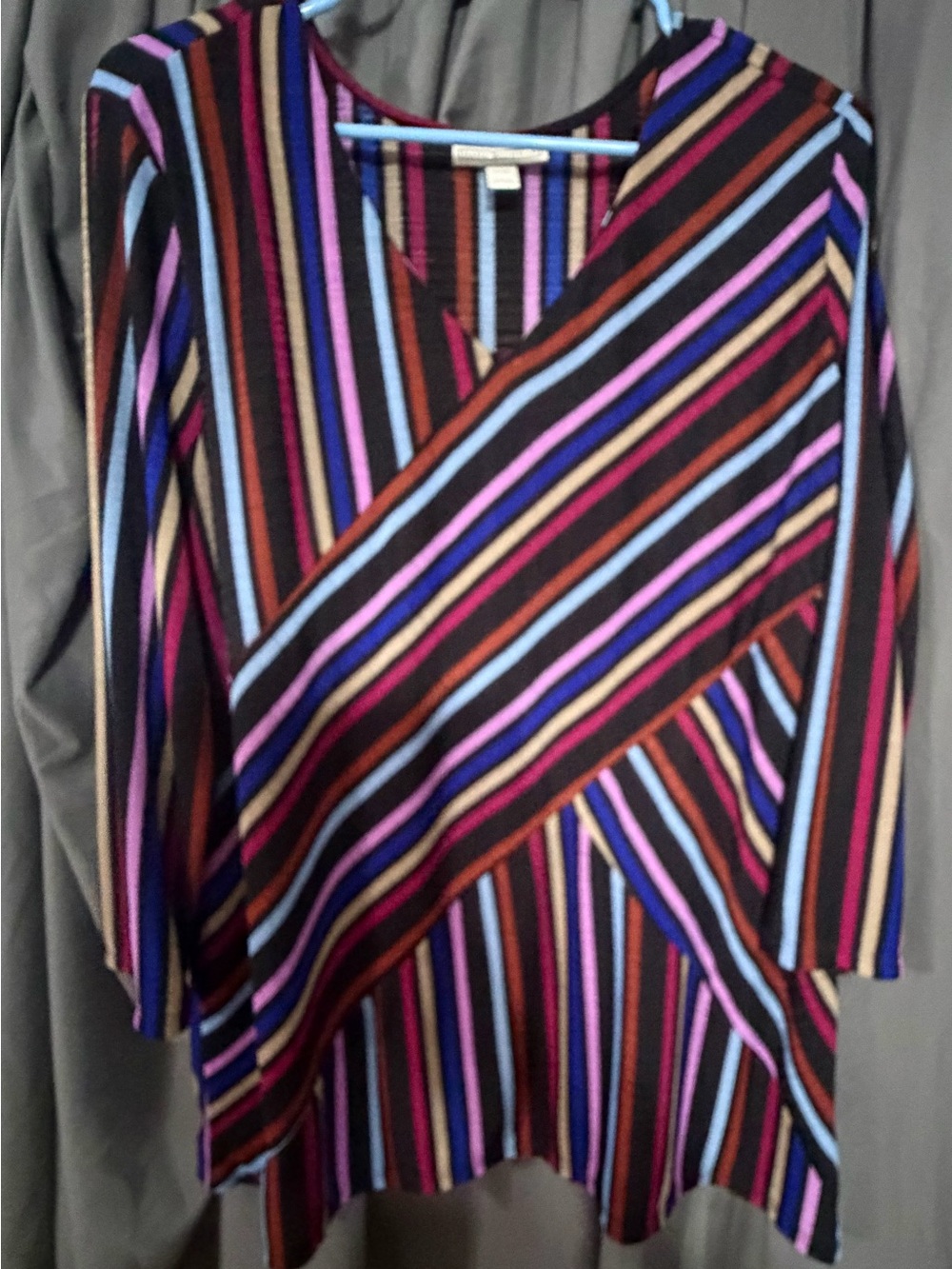 Dana Buchman Multicolor Striped Wrap-Style Tunic XXL
